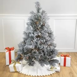 4.5' Pre-Lit LED Black Spruce Artificial Christmas Tree - Clear Lights