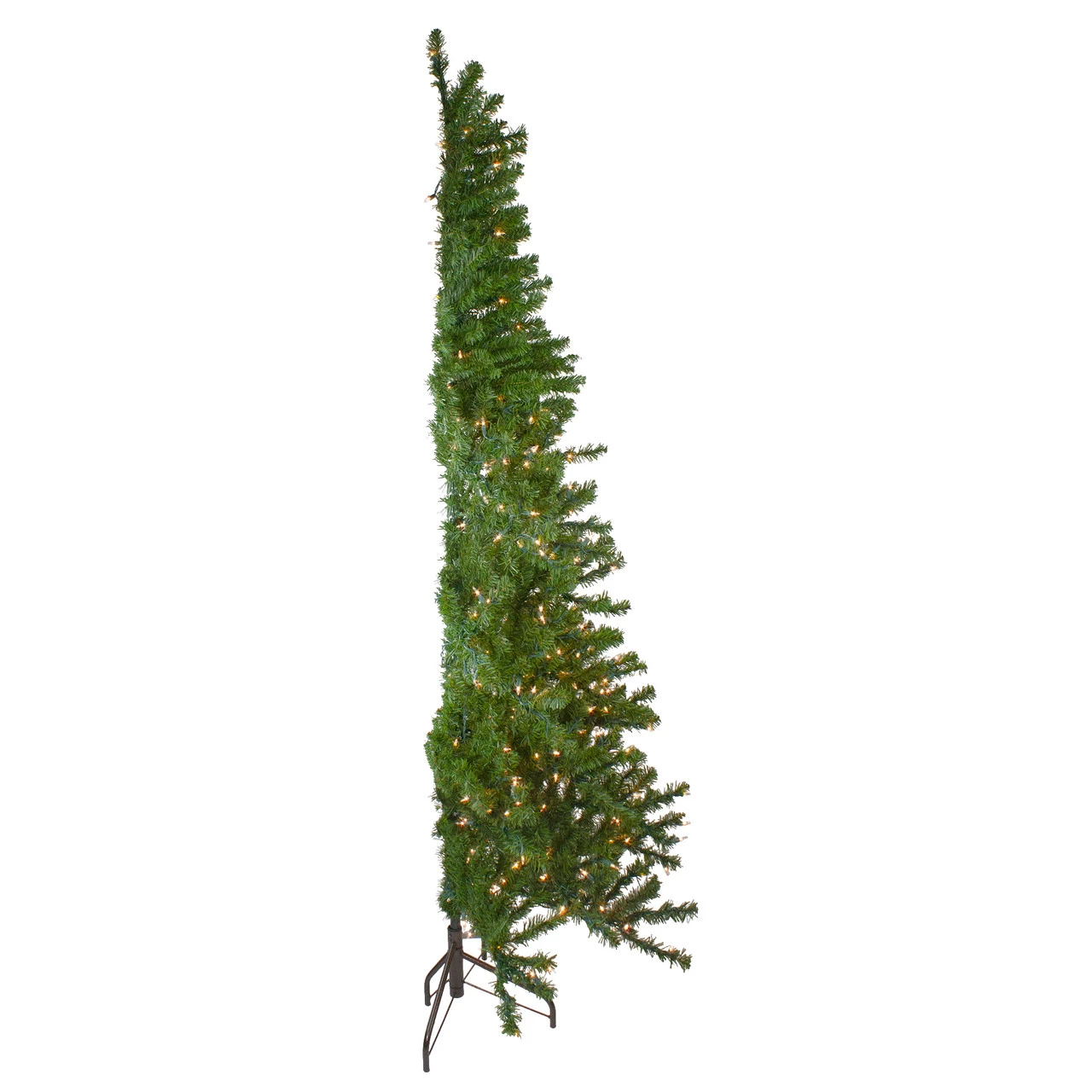 7.5' Pre-Lit Medium Canadian Pine Artificial Christmas Wall Tree - Clear Lights 7 7.5' Pre-Lit Medium Canadian Pine Artificial Christmas Wall Tree - Clear Lights - Image 5