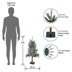 3' Pre-Lit Flocked Alpine Artificial Christmas Tree - Clear Lights -Christmas Decoration Store northlight v27441 4 59748.1667573766