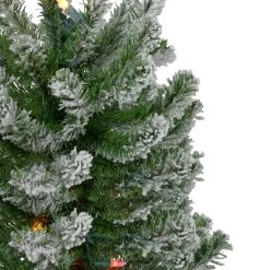 Set Of 3 Pre-Lit Flocked Alpine Artificial Christmas Trees 5' - Multi Lights -Christmas Decoration Store northlight v27442 2updated 93425.1667533894