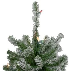 Set Of 3 Pre-Lit Flocked Alpine Artificial Christmas Trees 5' - Multi Lights -Christmas Decoration Store northlight v27442 3updated 15626.1667533893