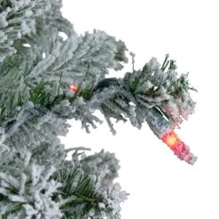 Set Of 3 Pre-Lit Slim Flocked Alpine Artificial Christmas Trees 6' - Multicolor Lights -Christmas Decoration Store northlight v27442 4 51396.1667572687