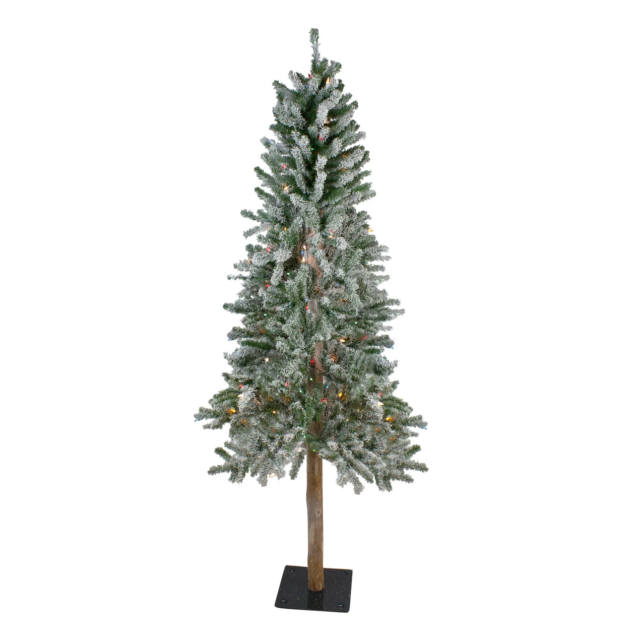 6' Pre-Lit Flocked Alpine Artificial Christmas Tree - Multi Lights 3 6' Pre-Lit Flocked Alpine Artificial Christmas Tree - Multi Lights