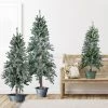 Set Of 3 Slim Flocked Alpine Artificial Christmas Trees 6' - Unlit 2 Set Of 3 Slim Flocked Alpine Artificial Christmas Trees 6' - Unlit -Christmas Decoration Store northlight v27447 28051.1667533898