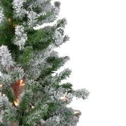 4ft Pre-Lit Flocked Alpine Artificial Christmas Tree, Clear Lights -Christmas Decoration Store northlight v90204 2 38401.1667534911