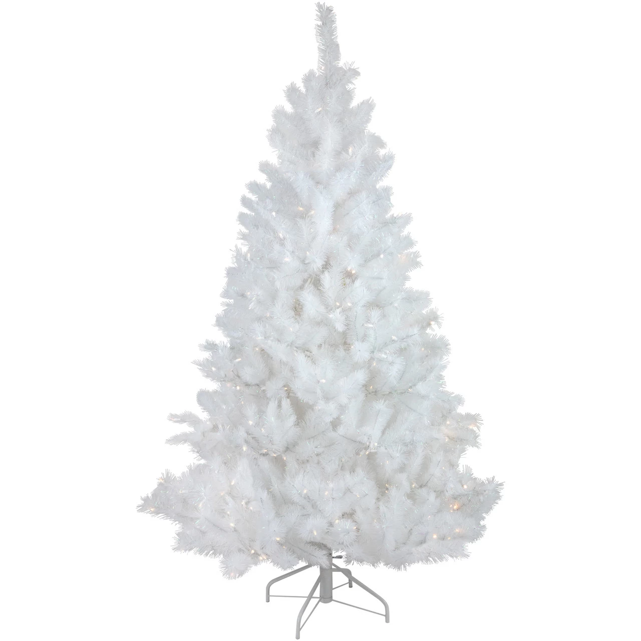 7.5' Pre-Lit White Alaskan Pine Artificial Christmas Tree, Warm White LED Lights 4 7.5' Pre-Lit White Alaskan Pine Artificial Christmas Tree, Warm White LED Lights - Image 2