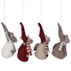 Set Of 4 Red And Gray Standing Mice Christmas Ornaments 5.5" -Christmas Decoration Store northlight wu86338 2 91243.1667580505