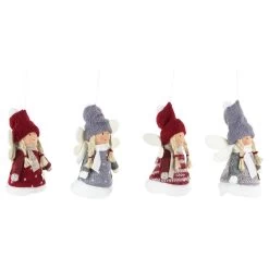 Set Of 4 Red And Gray Plush Angel Christmas Ornaments 4.25" -Christmas Decoration Store northlight wu94296 2 88726.1681148284
