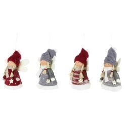 Set Of 4 Red And Gray Plush Angel Christmas Ornaments 4.25" -Christmas Decoration Store northlight wu94296 3 22434.1681148285