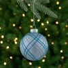 4ct Blue And Silver Plaid Glitter Glass Christmas Ornament Ball Set 2.75" (70mm) -Christmas Decoration Store northlight wy00426 49829.1667534003