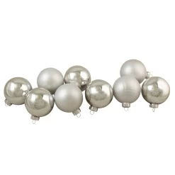 9ct Silver 2-Finish Glass Christmas Ball Ornaments 2.5" (65mm) 7 9ct Silver 2-Finish Glass Christmas Ball Ornaments 2.5" (65mm) -Christmas Decoration Store northlight wy00738 3 52630.1667573641