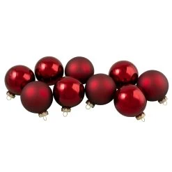 9ct Cherry Red Glass 2-Finish Christmas Ball Ornaments 2.5" (65mm) -Christmas Decoration Store northlight wy00739 3 34246.1667578266