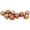 9ct Brown 2-Finish Christmas Glass Ball Ornaments 2.5" (65mm)