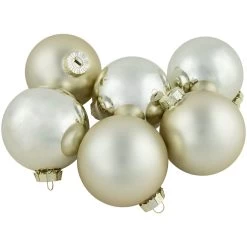 6ct Gold 2-Finish Glass Ball Christmas Ornaments 3.25" (80mm) -Christmas Decoration Store northlight wy00751 3 20811.1677088410