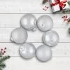 6ct Silver 2-Finish Christmas Glass Ball Ornaments 3.25" -Christmas Decoration Store northlight wy00753 1 36626.1677088413