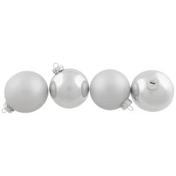 6ct Silver 2-Finish Christmas Glass Ball Ornaments 3.25" -Christmas Decoration Store northlight wy00753 3 updated2022 01723.1677088414