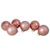 6ct Shiny And Matte Baby Pink Glass Ball Christmas Ornaments 3.25" (80mm)