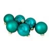6ct Shiny And Matte Turquoise Green Glass Ball Christmas Ornaments 3.25" (80mm) -Christmas Decoration Store northlight wy00765updated 90980.1667654552