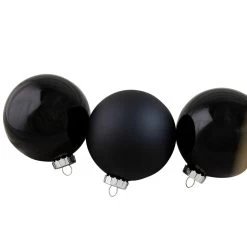 4ct Black 2 Finish Glass Ball Christmas Ornaments 4" (100mm) -Christmas Decoration Store northlight wy00779 1 60572.1667659829