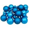 40ct Shiny And Matte Royal Blue And Silver Glass Ball Christmas Ornaments 2.5" (63mm)