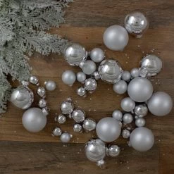 40ct Shiny And Matte Silver Glass Ball Christmas Ornaments 2.5" -Christmas Decoration Store northlight wy04142 6 70752.1667575637