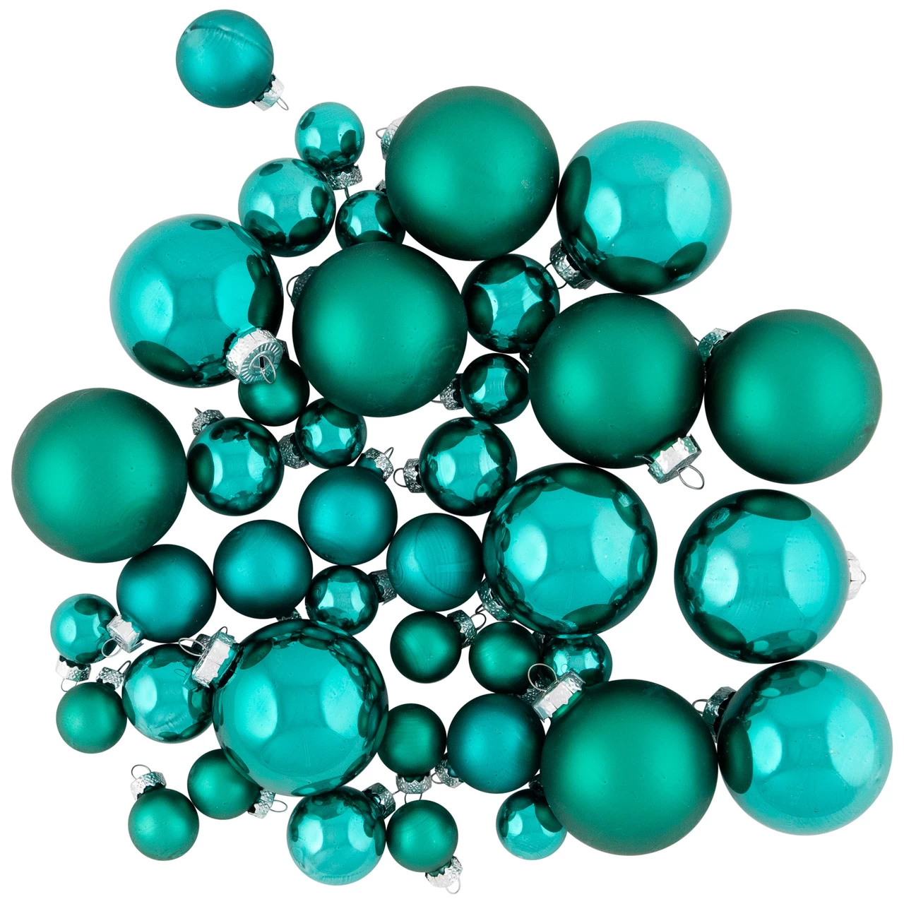 40ct Green 2- Finish Multiple Size Glass Ball Christmas Ornaments 5 40ct Green 2- Finish Multiple Size Glass Ball Christmas Ornaments - Image 3