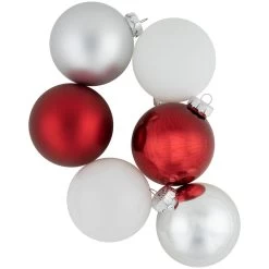 72ct Red, Silver And White Shiny And Matte Glass Ball Christmas Ornaments 3.25-4" -Christmas Decoration Store northlight wy15215 4 29444.1677088461