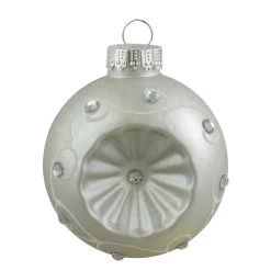 6ct Red And Silver Retro Reflector Matte Glass Christmas Ball Ornament Set 3.25" (82mm) -Christmas Decoration Store northlight wy27598 2 56250.1667529970