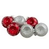 6ct Red And Silver Retro Reflector Matte Glass Christmas Ball Ornament Set 3.25" (82mm) -Christmas Decoration Store northlight wy27598 93920.1667529970