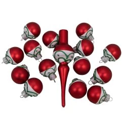 15ct Red And White Frosted Tree Topper With Christmas Ball Ornaments 7 15ct Red And White Frosted Tree Topper With Christmas Ball Ornaments -Christmas Decoration Store northlight wy27600 3 82377.1667572608