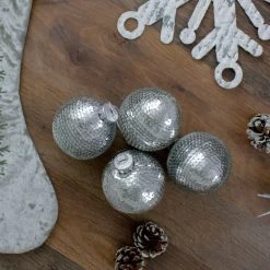 4ct Silver Sequin Christmas Ball Ornaments 2.75" (70mm) 7 4ct Silver Sequin Christmas Ball Ornaments 2.75" (70mm) -Christmas Decoration Store northlight wy27609 3 05265.1667572621
