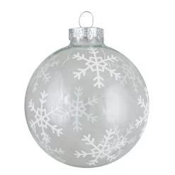 4 Ct Gray And Clear Glass Ball Hanging Christmas Ornaments 3.25-Inch (80mm) -Christmas Decoration Store northlight wy88841 fix 2 55742.1667488883