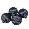 4ct Matte Black Merry Little Christmas Glass Ball Ornaments 2.5-Inch (65mm) -Christmas Decoration Store northlight wy88864 updated 03048.1667560491