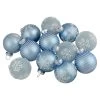 12ct Light Blue Glitter Textured Glass Christmas Ball Ornaments 1.75" (45mm) -Christmas Decoration Store northlight wy88875 1 73521.1676925733