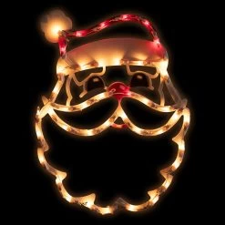 Lighted Santa Claus Christmas Window Silhouette - 17.5 Inch