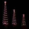 Set Of 3 Lighted Multi-Color Spiral Christmas Trees - 3', 4', And 6'