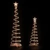 Set Of 2 Lighted Clear Outdoor Spiral Christmas Cone Trees 4', 6'