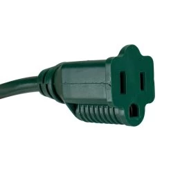 25ft Green 3-Prong Outdoor Extension Power Cord With Outlet Block -Christmas Decoration Store northlight ys90555 3 sample 74153.1667560758