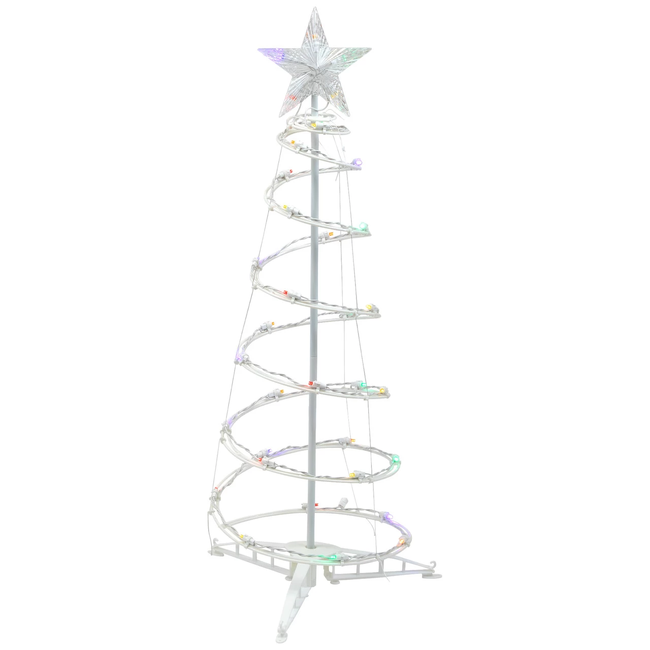 3ft LED Lighted Spiral Cone Tree Outdoor Christmas Decoration, Multi Lights 4 3ft LED Lighted Spiral Cone Tree Outdoor Christmas Decoration, Multi Lights - Image 2