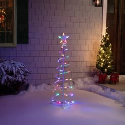 4ft LED Lighted Spiral Cone Tree Outdoor Christmas Decoration, Multi Lights -Christmas Decoration Store northlight ys92332 med sample 2 44975.1667531698