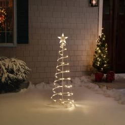 4ft LED Lighted Spiral Cone Tree Outdoor Christmas Decoration, Warm White Lights -Christmas Decoration Store northlight ys92333 med sample 2 88352.1667530327