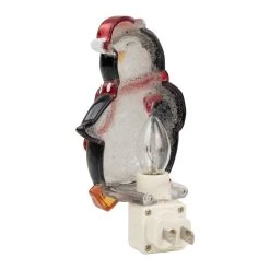 6" Black And Red Happy Penguin In Santa Hat Christmas Night Light -Christmas Decoration Store northlight ys93826 4 82792.1679691654