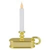 9.5" Pre-Lit LED White Lighted Christmas Candle Lamp With Gold Handle Base