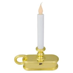 9.5" Pre-Lit LED White Lighted Christmas Candle Lamp With Gold Handle Base -Christmas Decoration Store northlight ys93852 3 06108.1678922406