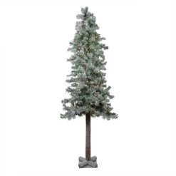 6ft Lightly Flocked Glittered Woodland Alpine Artificial Christmas Tree - Clear Lights