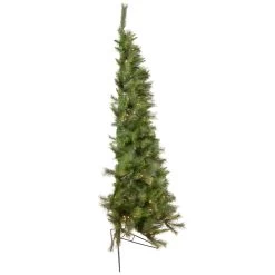 6.5' Pre-Lit Medium Canyon Pine Artificial Christmas Wall Tree, Clear Lights -Christmas Decoration Store northlight ytc346 gr 2 updated 34392.1667300497