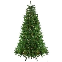 7.5' Pre-Lit Slim Waterton Spruce Artificial Christmas Tree - Clear Lights