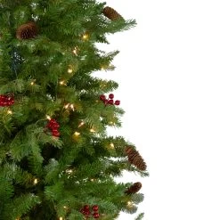 7.5’ Pre-Lit Mixed Winter Berry Pine Artificial Christmas Tree - Clear Lights -Christmas Decoration Store northlight z27676 1 78964.1667570037