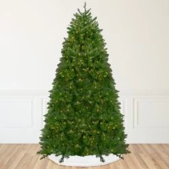 12' Pre-lit Northern Pine Full Artificial Christmas Tree - Warm Clear LED Lights