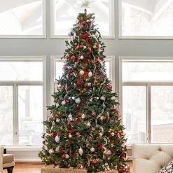 10' Pre-Lit Full Northern Pine Artificial Christmas Tree, Multi Lights